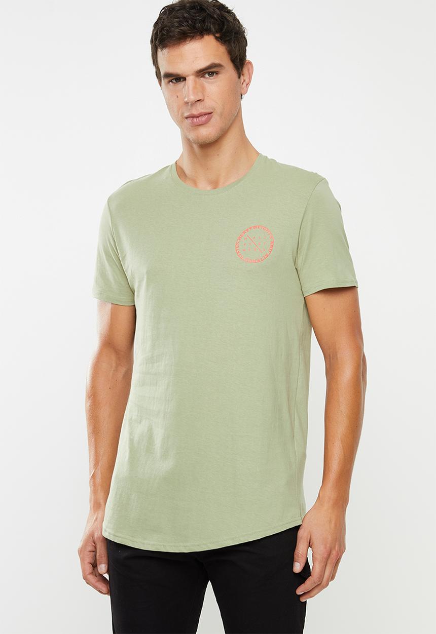 Factorie - Curved graphic T-shirt - green