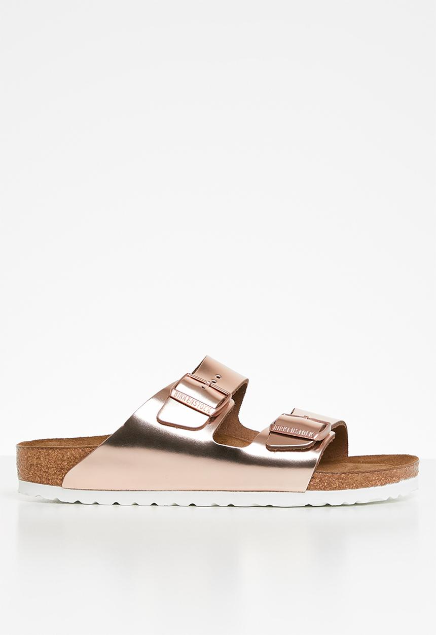 Birkenstock - Arizona sfb leather narrow  - metallic copper