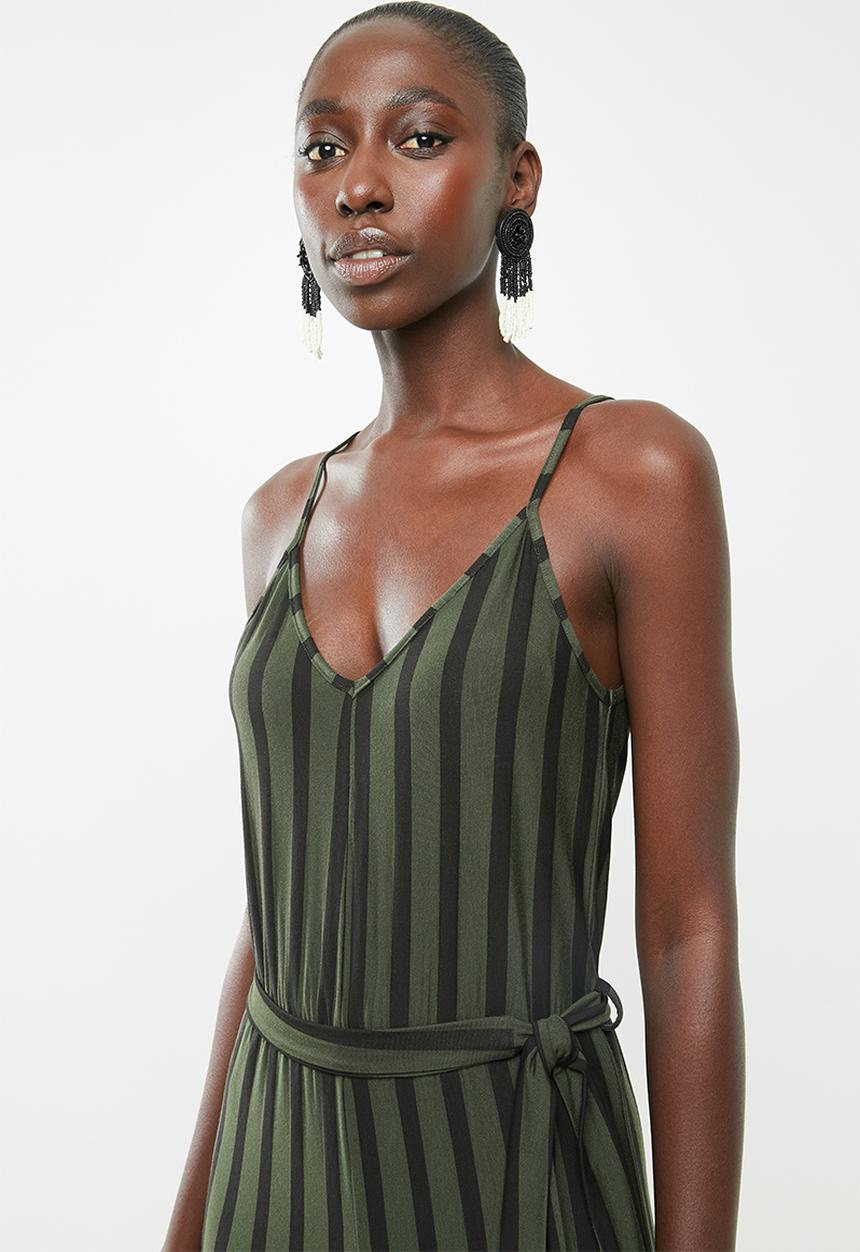 Superbalist - Knit jumpsuit - khaki & black 