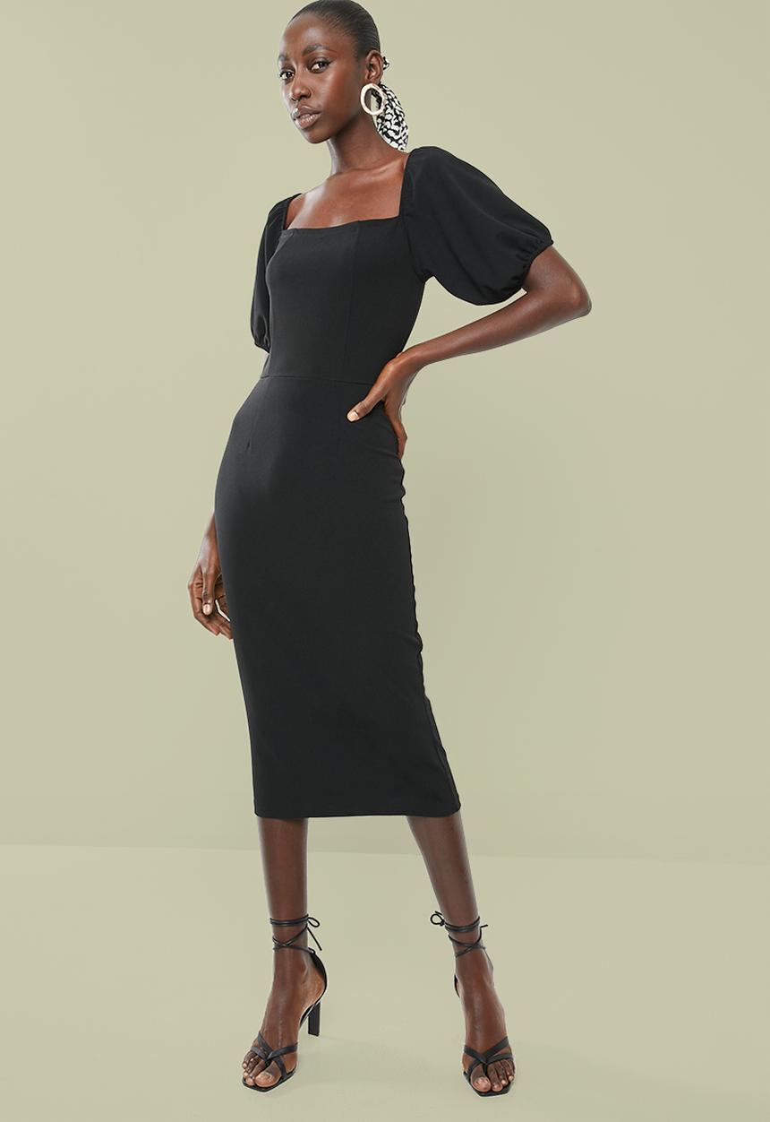 Superbalist - Square neck bodycon dress - black