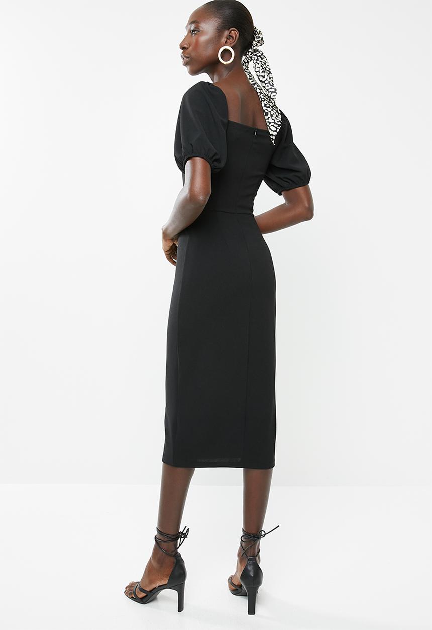 Superbalist - Square neck bodycon dress - black