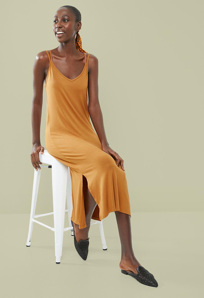 Superbalist - Soft Knit strappy dress - ochre