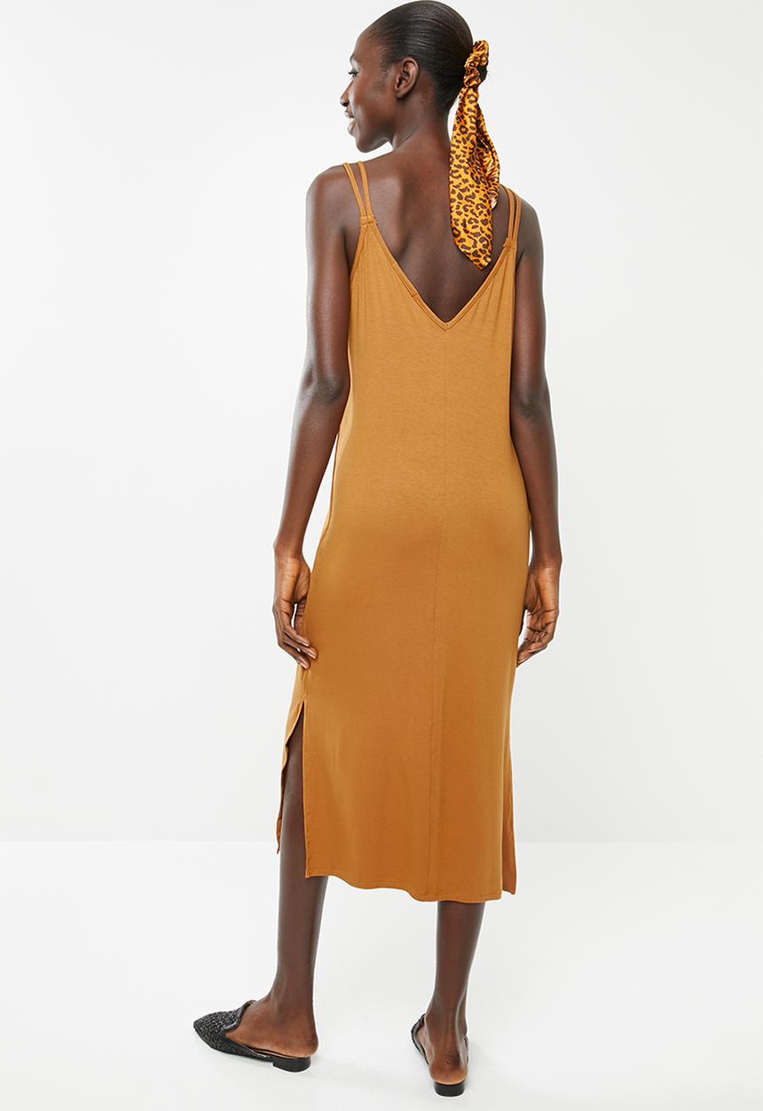 Superbalist - Soft Knit strappy dress - ochre