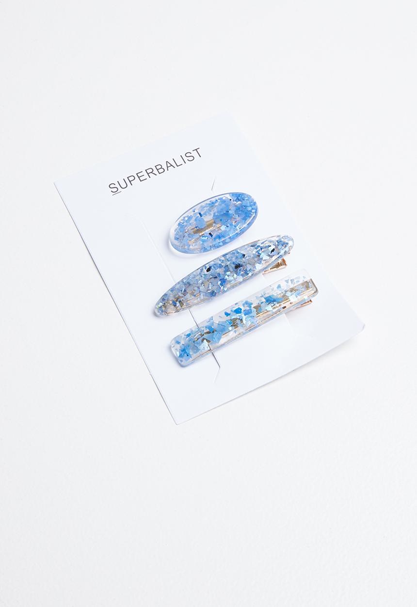 Superbalist - Marbled hair slide set - blue