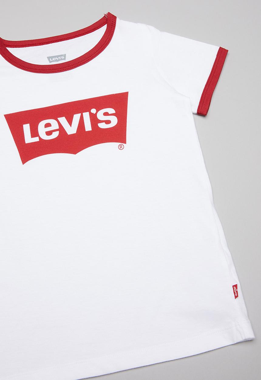 Levi’s® - Levi's girls oversized batwing ringer tee - white & red 