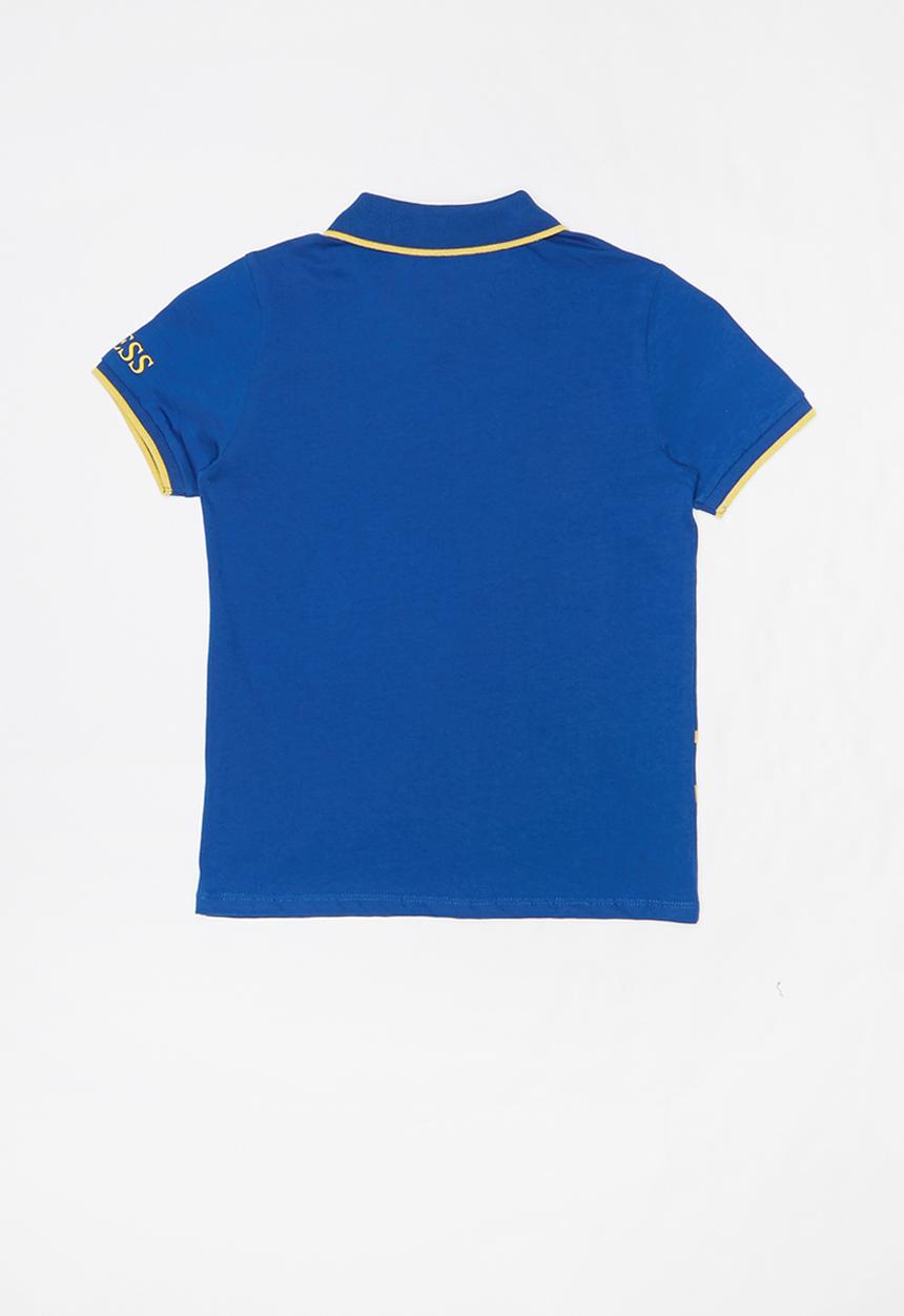 GUESS - Teens short sleeve guess triangle polo - blue