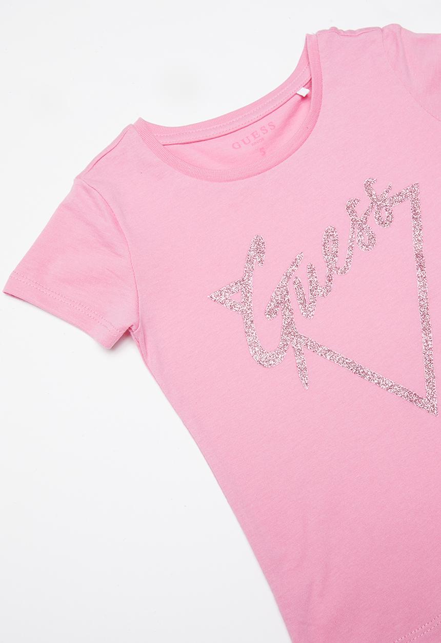 GUESS - Short sleeve guess tri script tee - pink