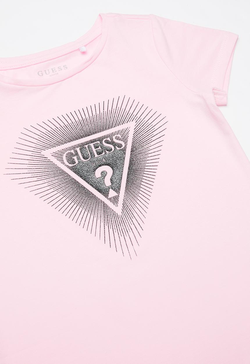 GUESS - Short sleeve diamond logo tee - pink