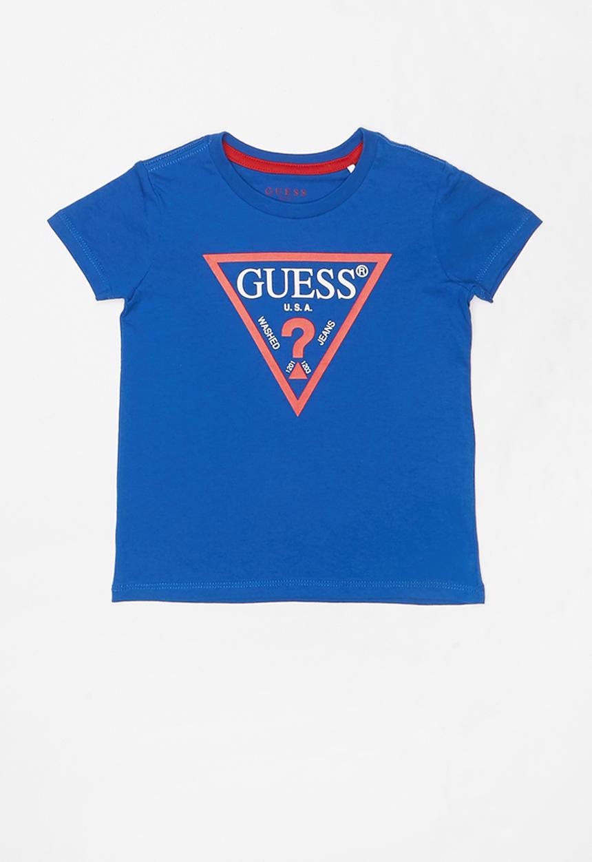 GUESS - Short sleeve guess triangle tee - blue