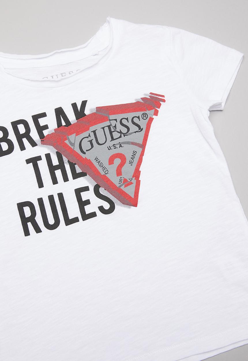 GUESS - Short sleeve guess break the rules - white