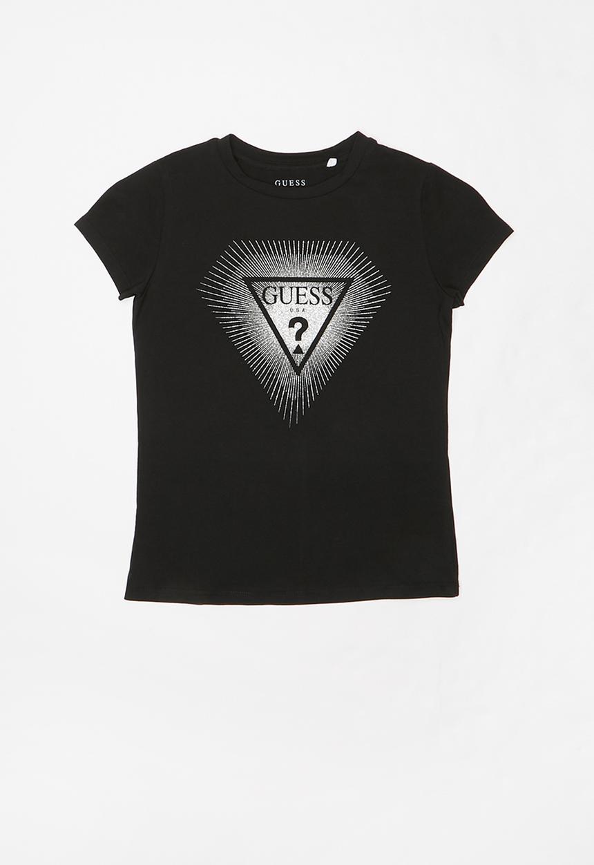 GUESS - Teens short sleeve diamond logo tee - black