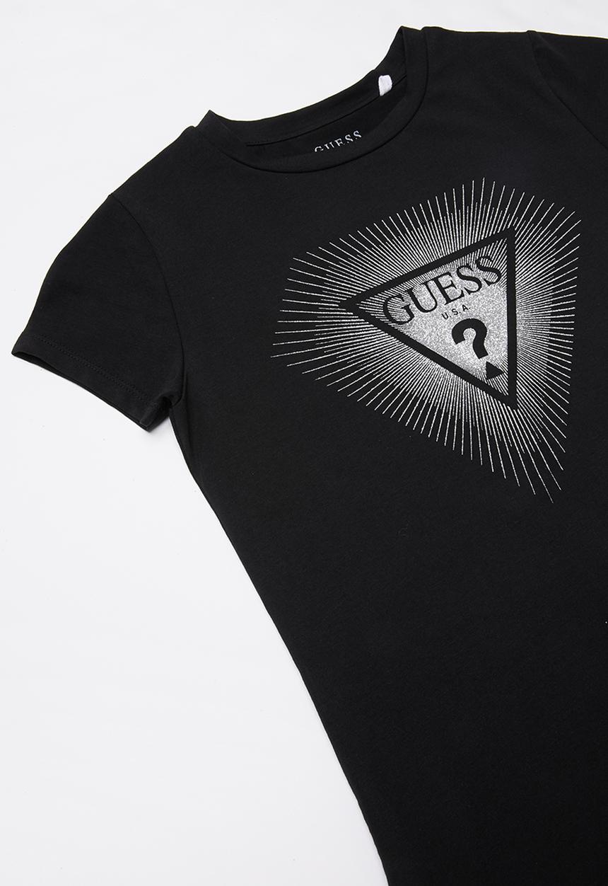 GUESS - Teens short sleeve diamond logo tee - black