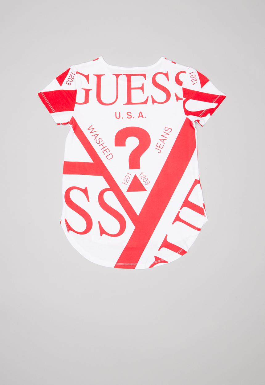 GUESS - Teens short sleeve guess fashion tee - white & red
