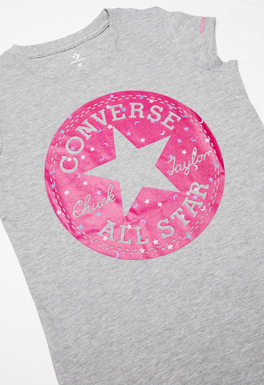Converse - Chuck patch glitter tee - grey
