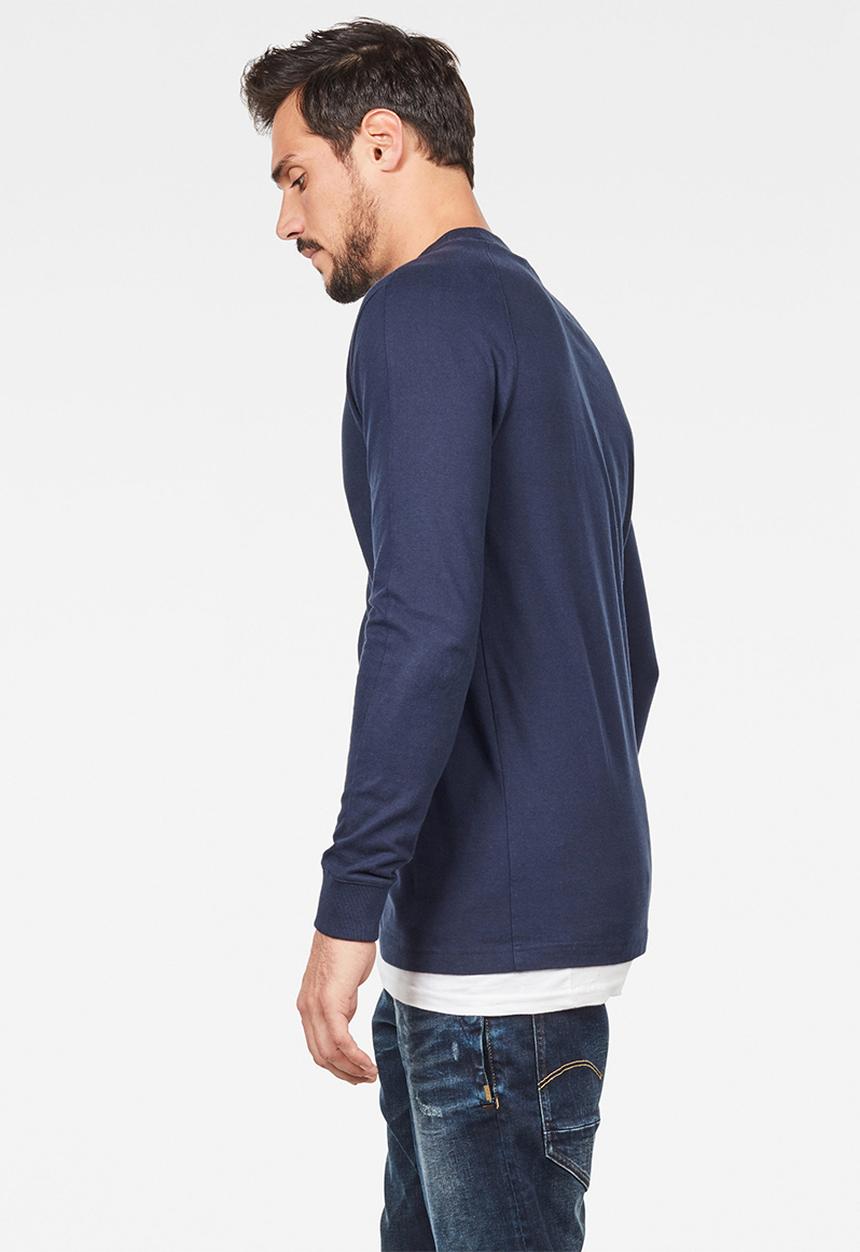 G-STAR - Korpaz mock r t long sleeve T-shirts - sartho blue