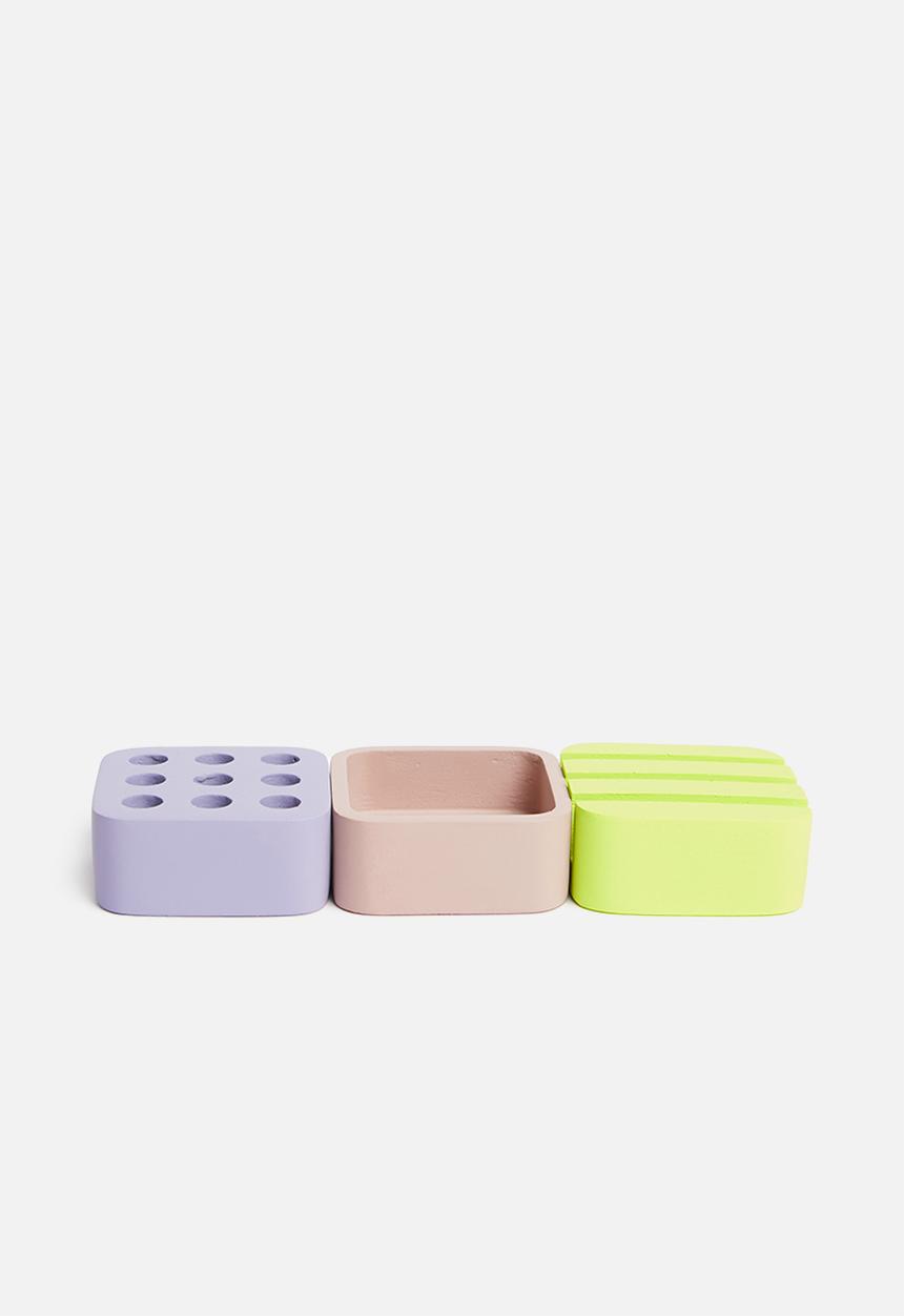 Sixth Floor - Cube desktop organiser set of 3 - multi