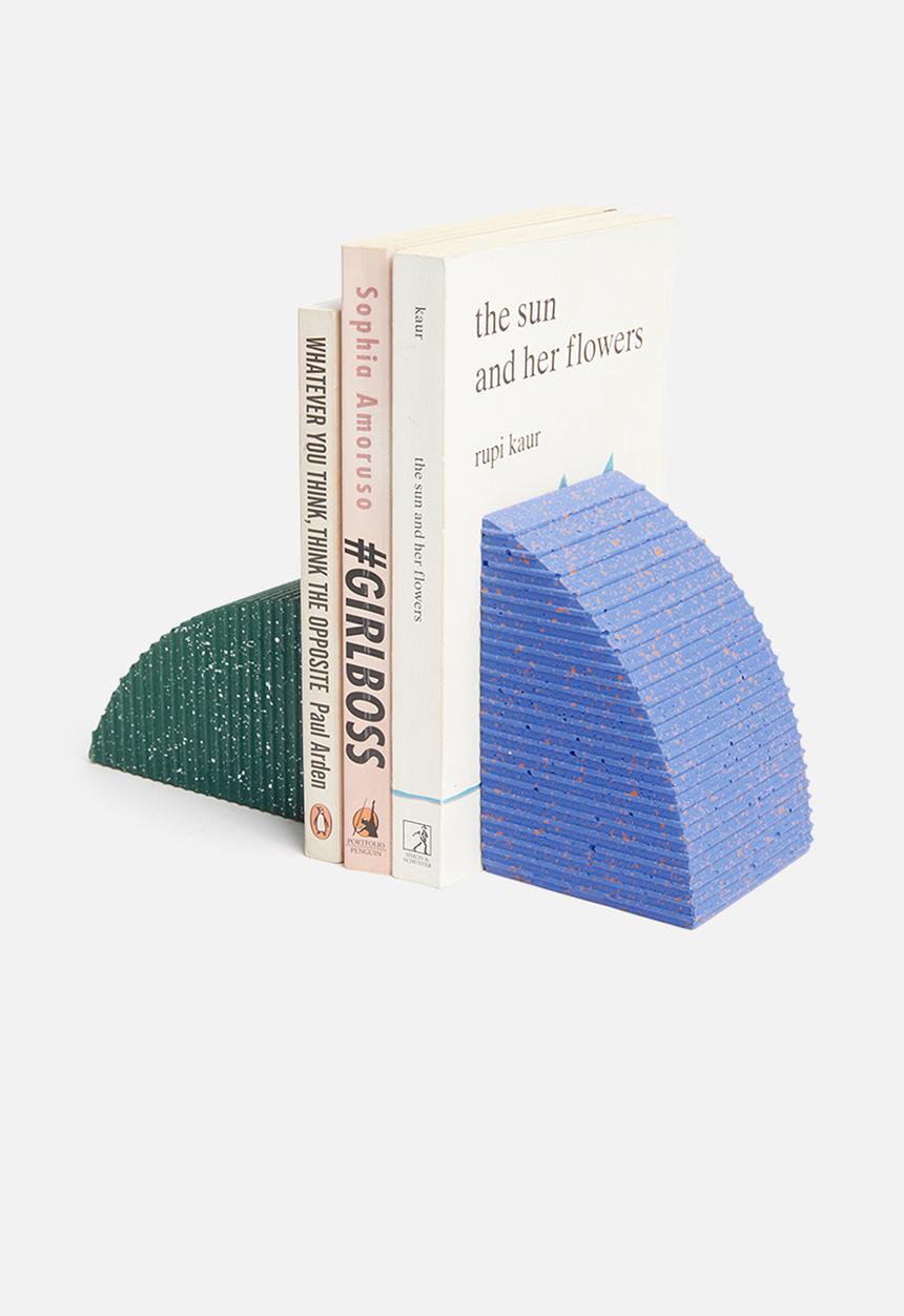 Sixth Floor - Terrazzo bookends set of 2 - blue & green