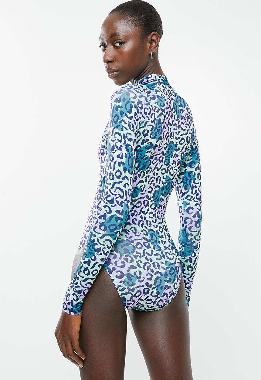 Superbalist - Zip detail rash one piece - multi