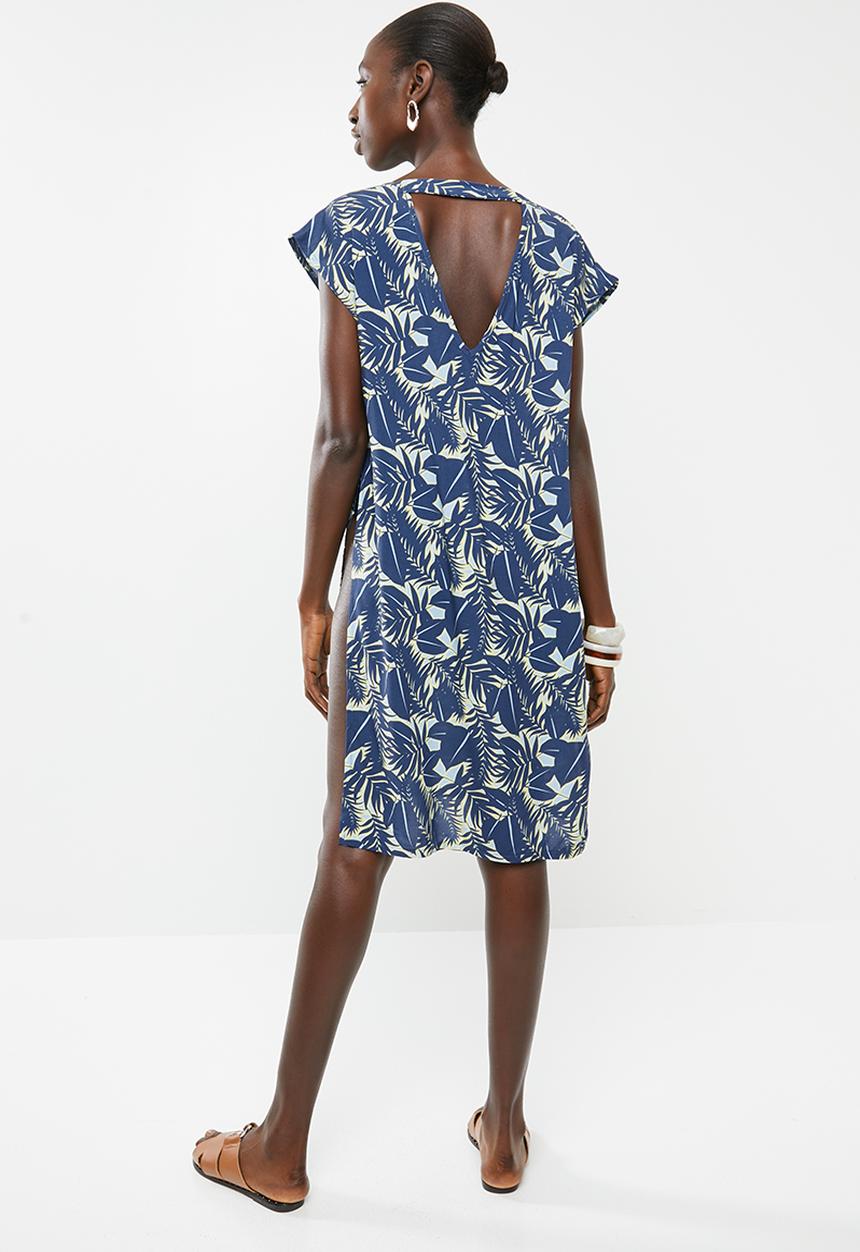 Superbalist - V-neck cover up - blue & yellow