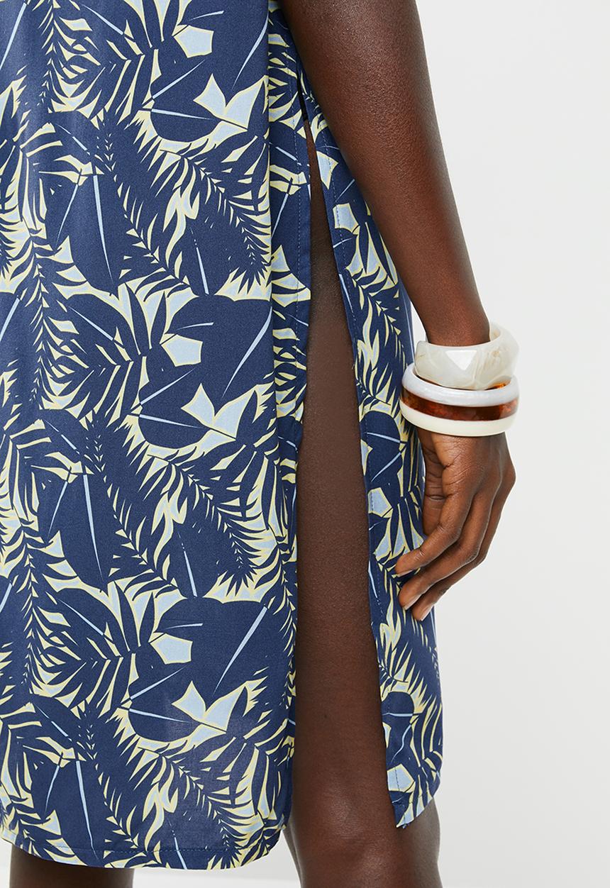 Superbalist - V-neck cover up - blue & yellow