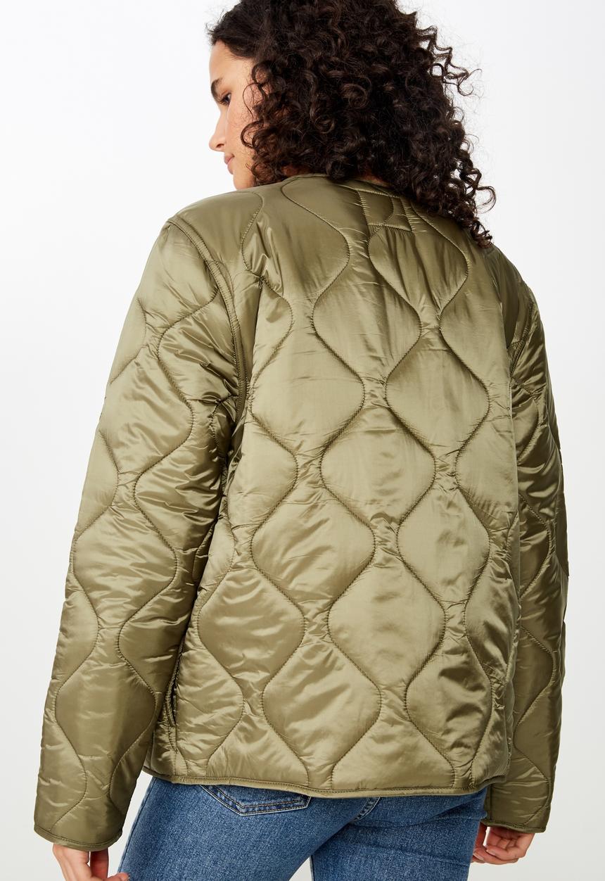 Cotton On - Erin quilted shell jacket  - green