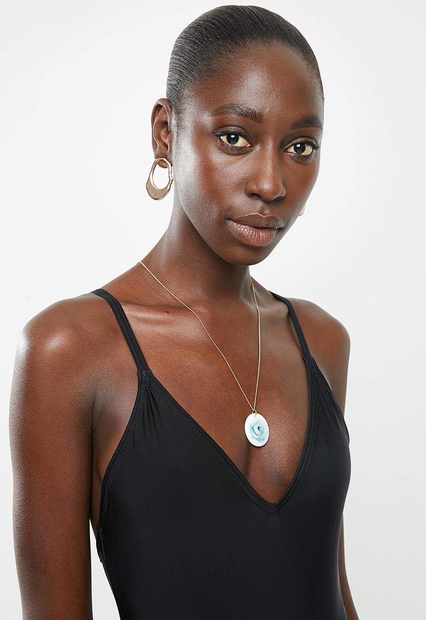 Superbalist - Deep v-neck one piece - black