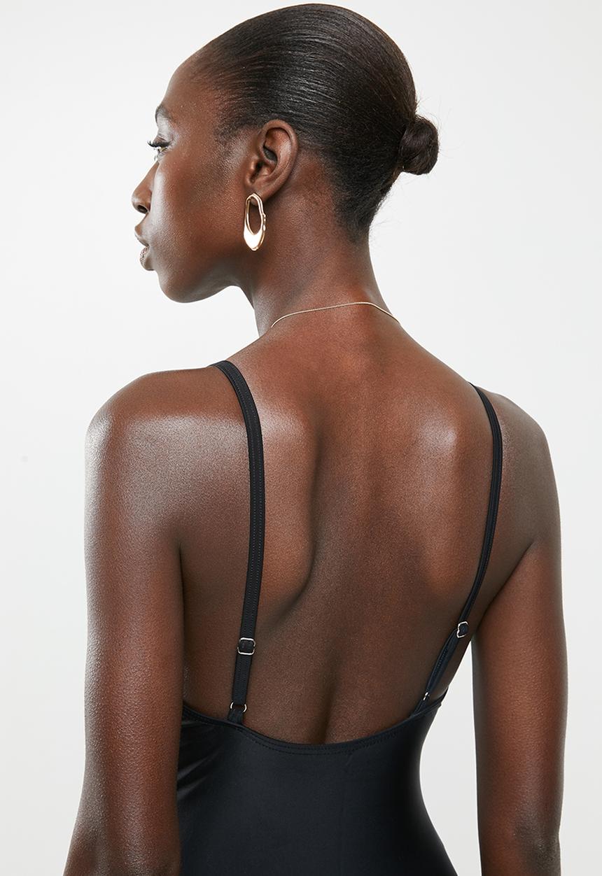 Superbalist - Deep v-neck one piece - black