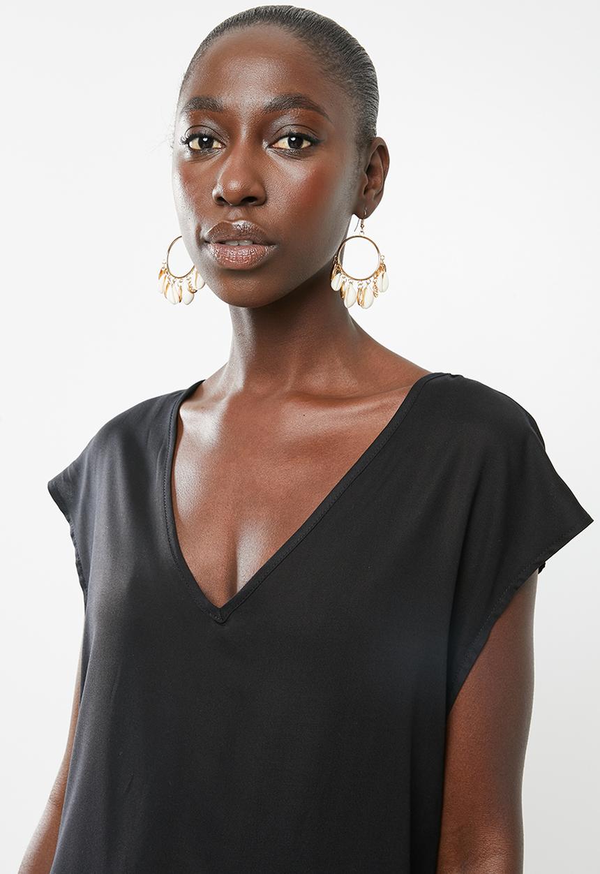 Superbalist - V-neck cover up - black