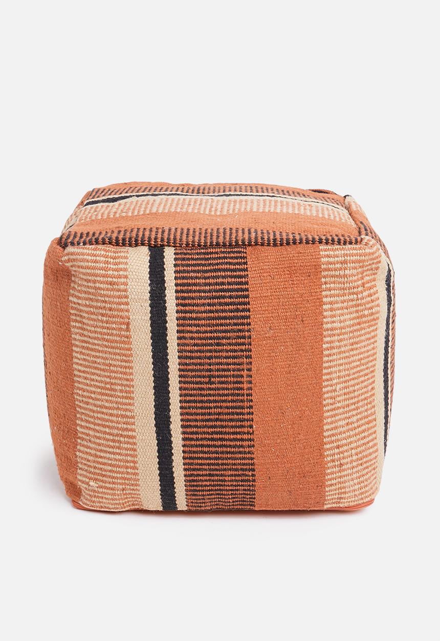 Sixth Floor - Barric woven pouff - rust