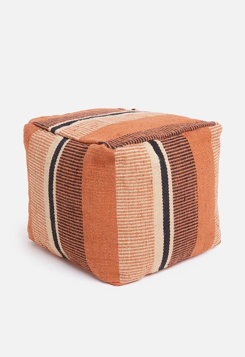 Sixth Floor - Barric woven pouff - rust