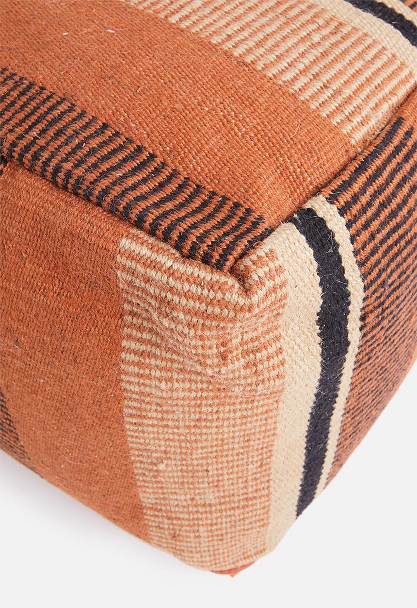 Sixth Floor - Barric woven pouff - rust