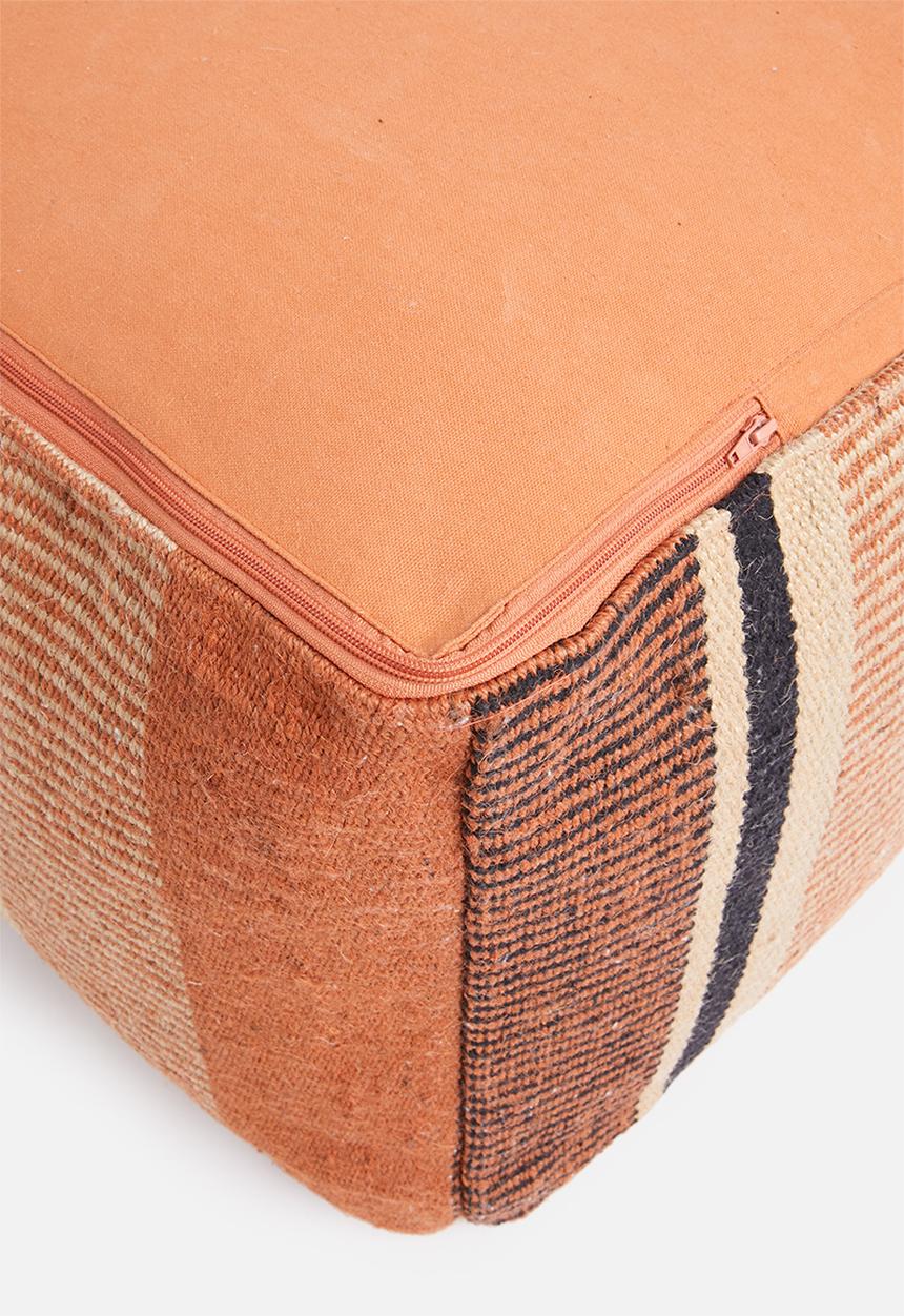 Sixth Floor - Barric woven pouff - rust