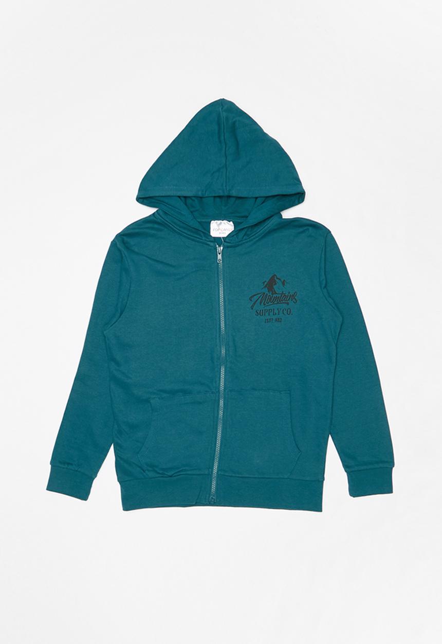 Rebel Republic - Boys zip through hoodie - blue