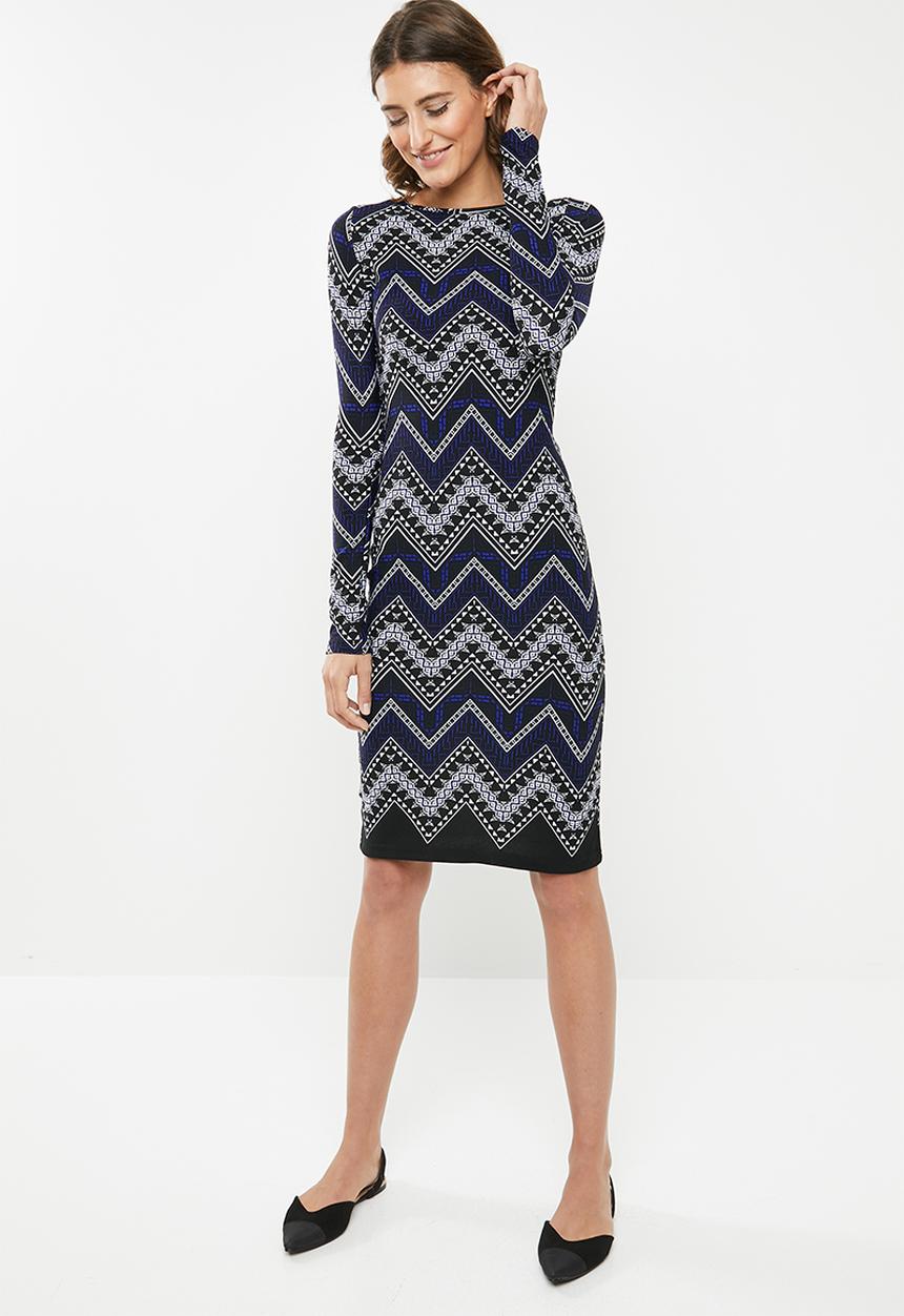 edit - Semi fitted knit dress - multi
