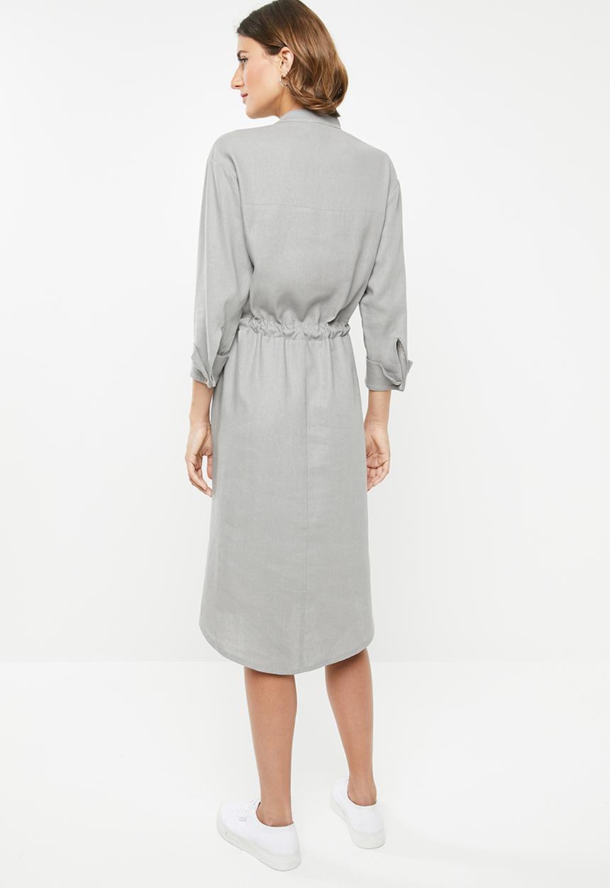 edit - Linen rope front dress - grey