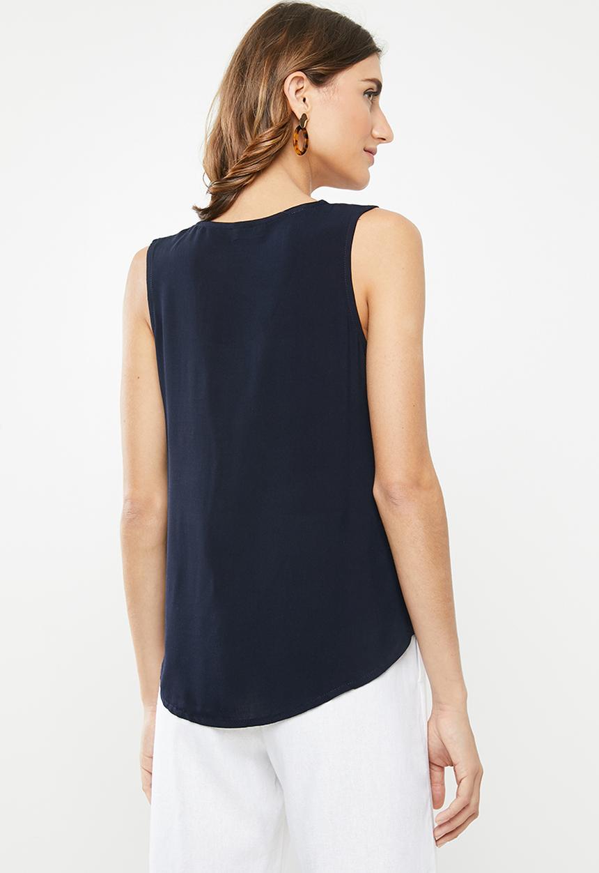 edit - Basic woven vest - navy