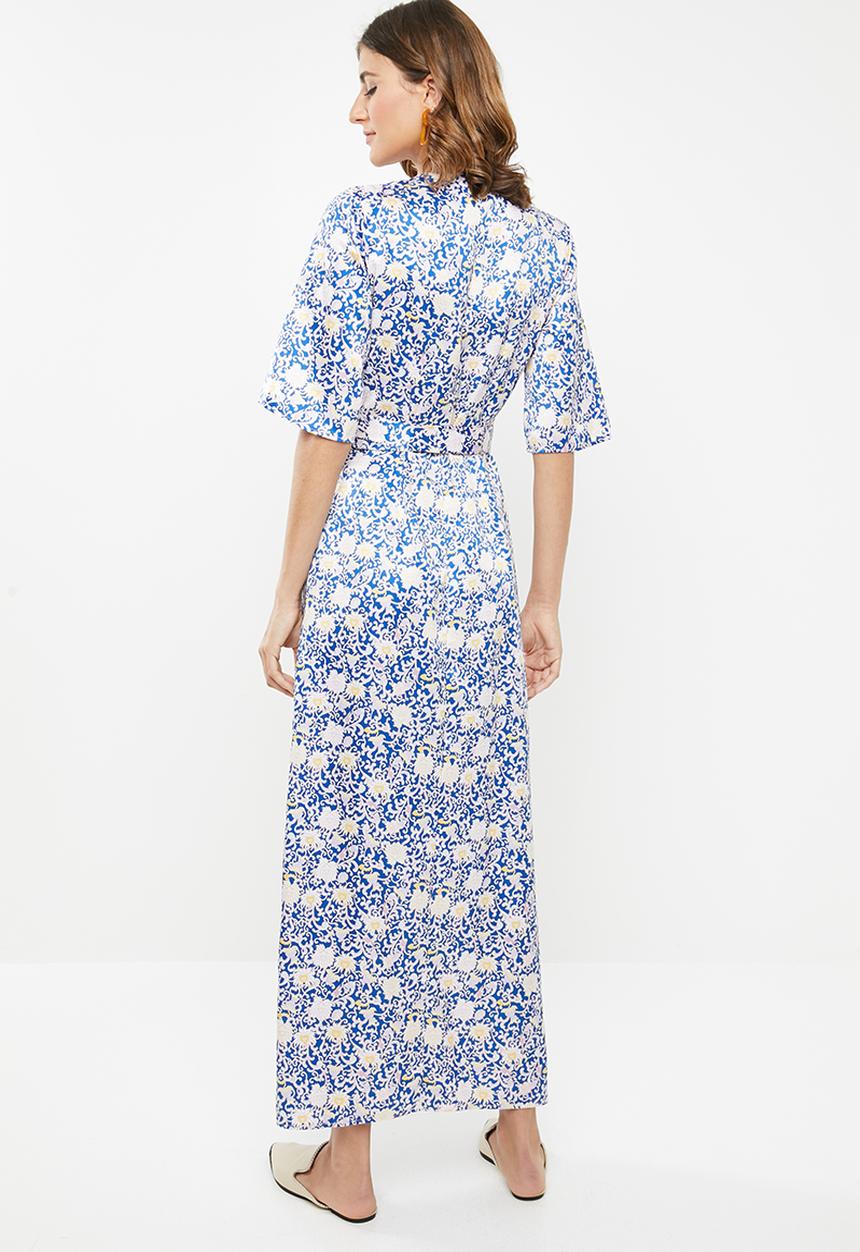 edit - Wrapover satin maxi dress - multi 