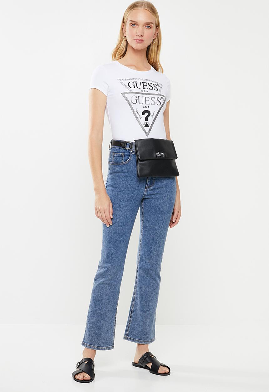 GUESS - Short sleeve double tri motif tee - white