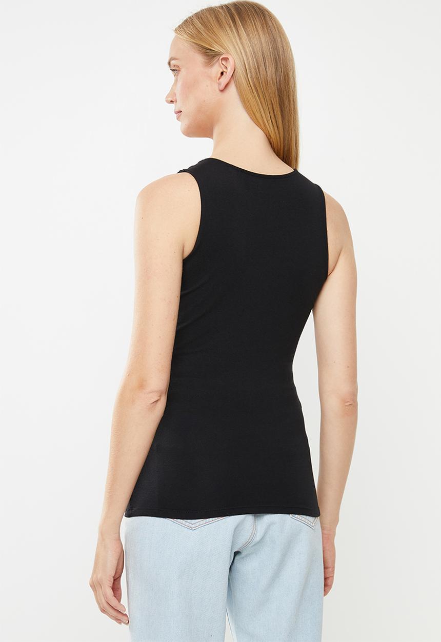 GUESS - Logo racerback tank top - black