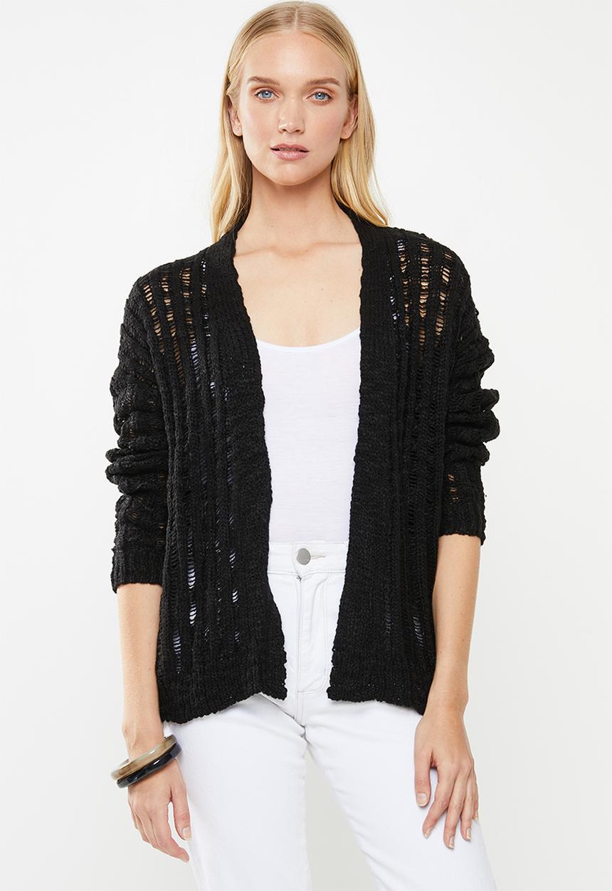 Cotton On - Open ladder knit cardi  - black