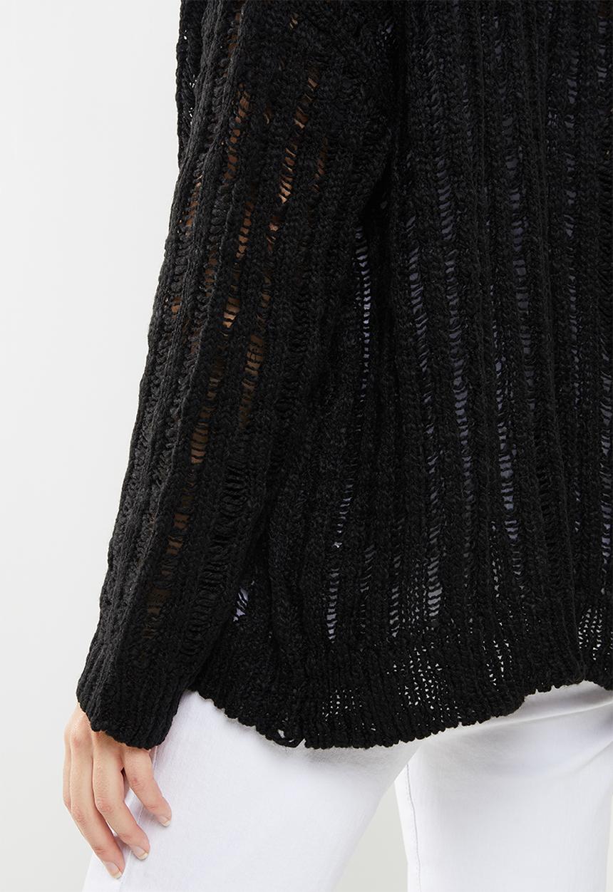 Cotton On - Open ladder knit cardi  - black