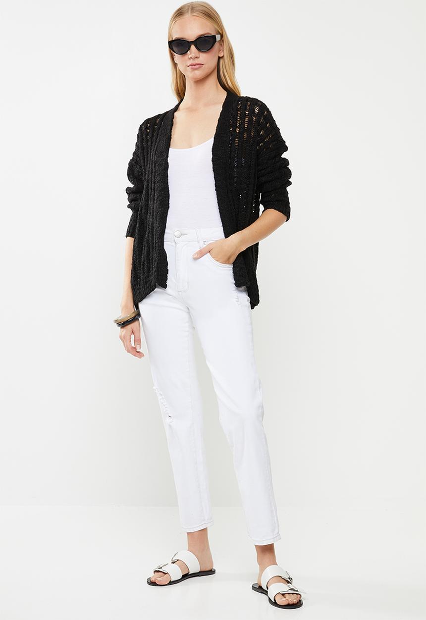 Cotton On - Open ladder knit cardi  - black