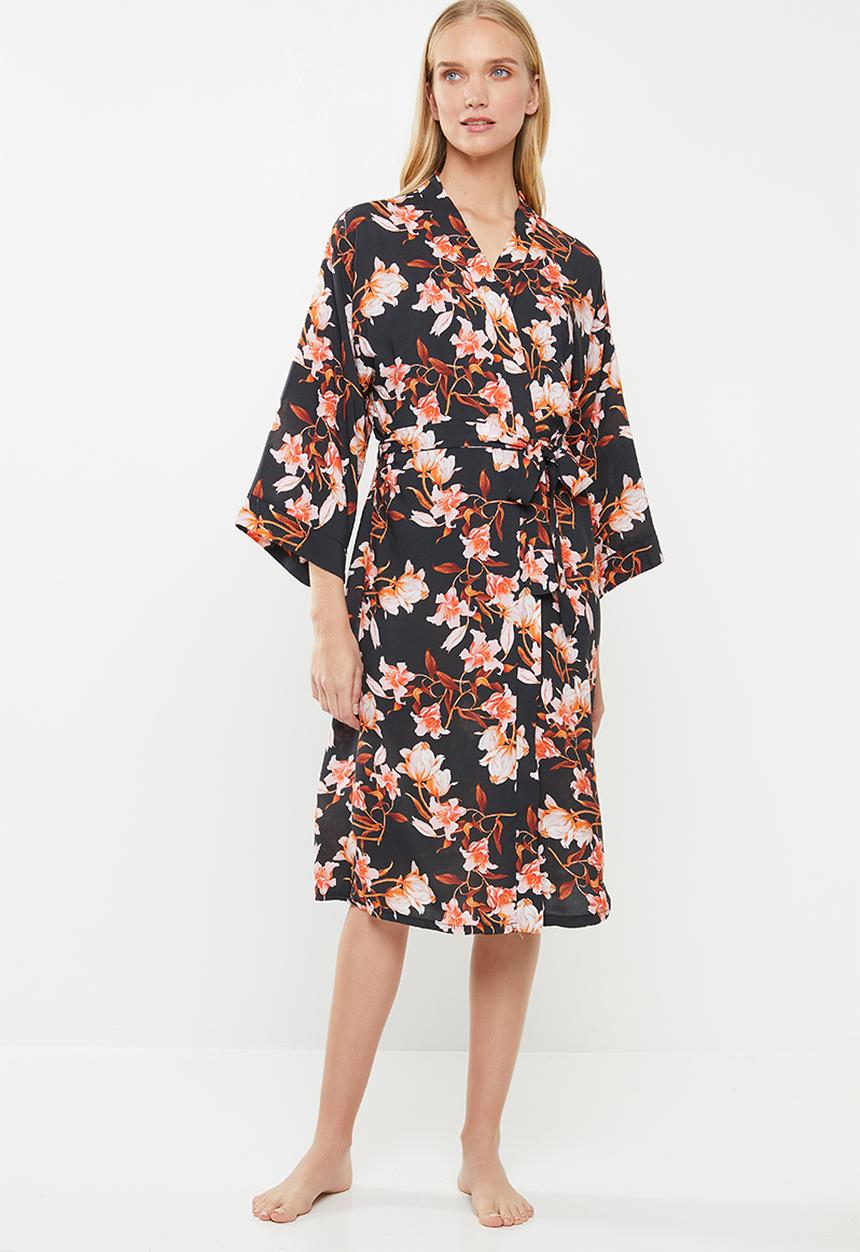 Superbalist - Printed robe - black