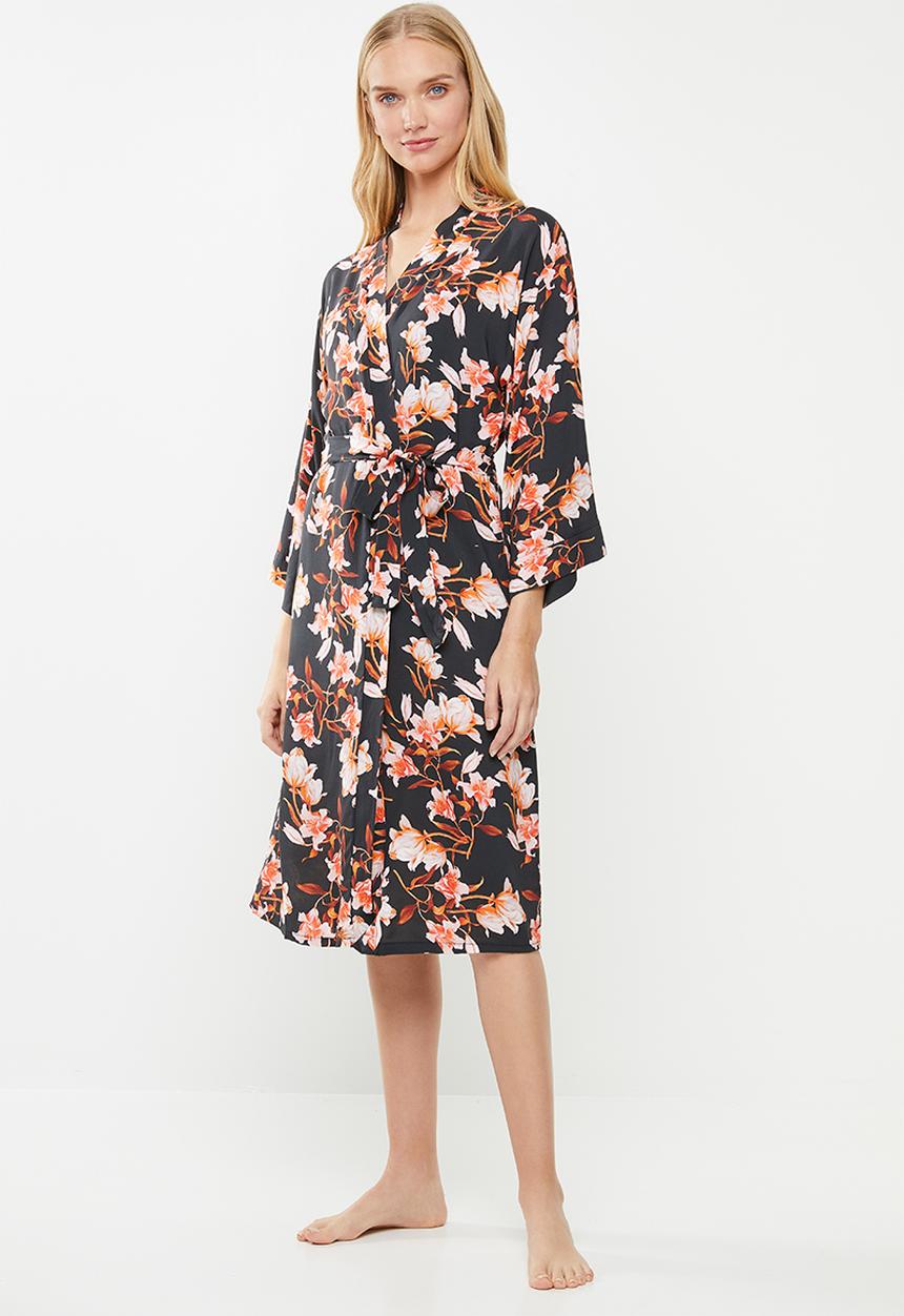 Superbalist - Printed robe - black