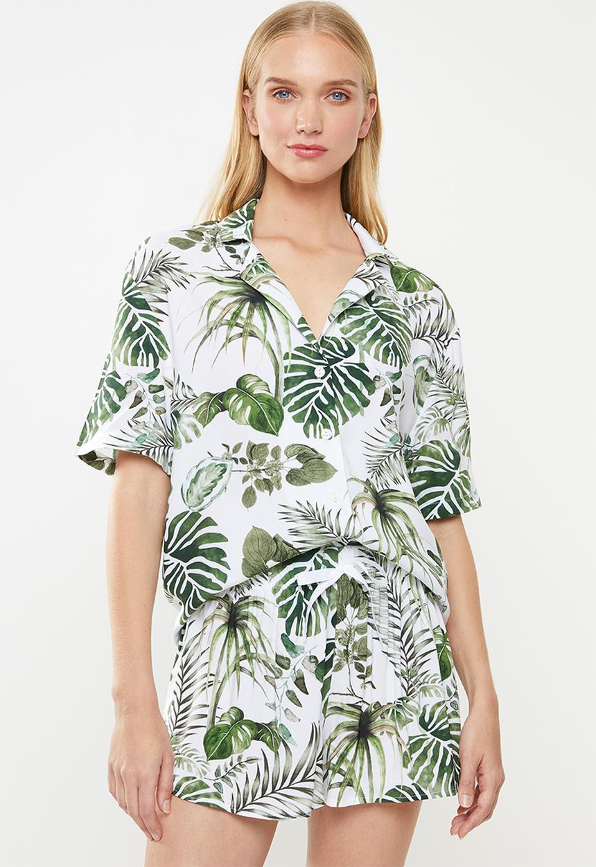 Superbalist - Sleep shirt & shorts - white 