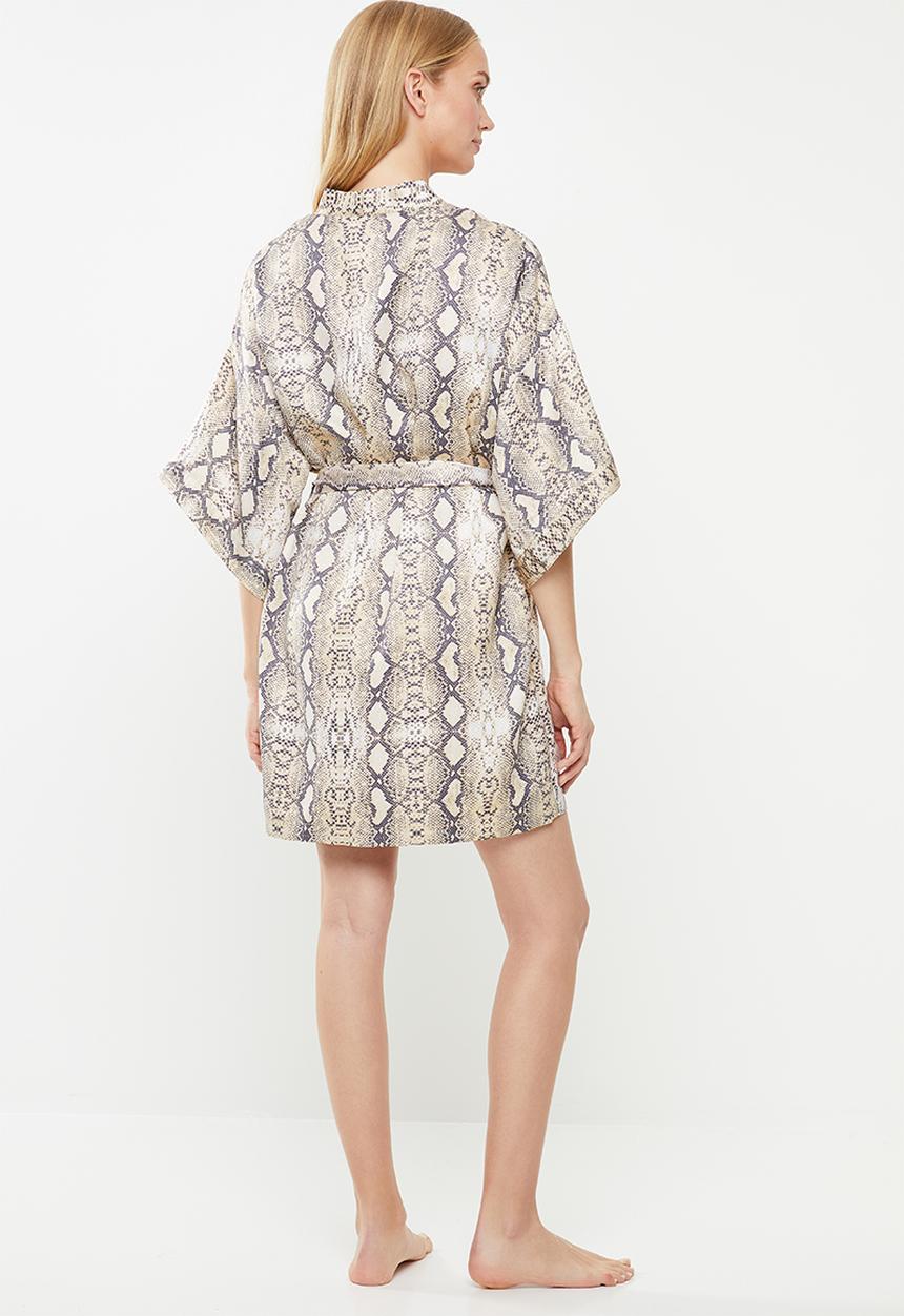 Cotton On - Kimono gown - grey & neutral