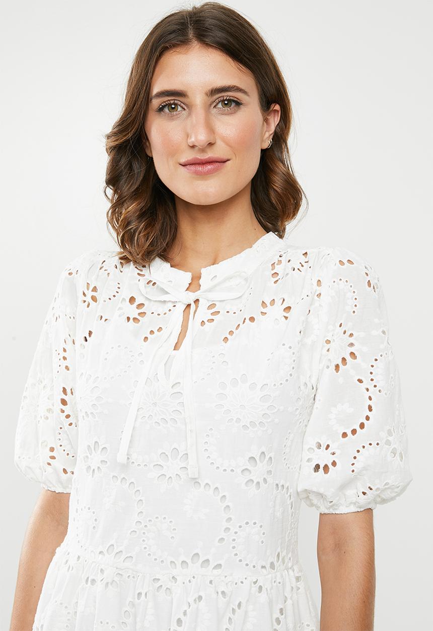 Me&B - Anglaise baby doll dress - white