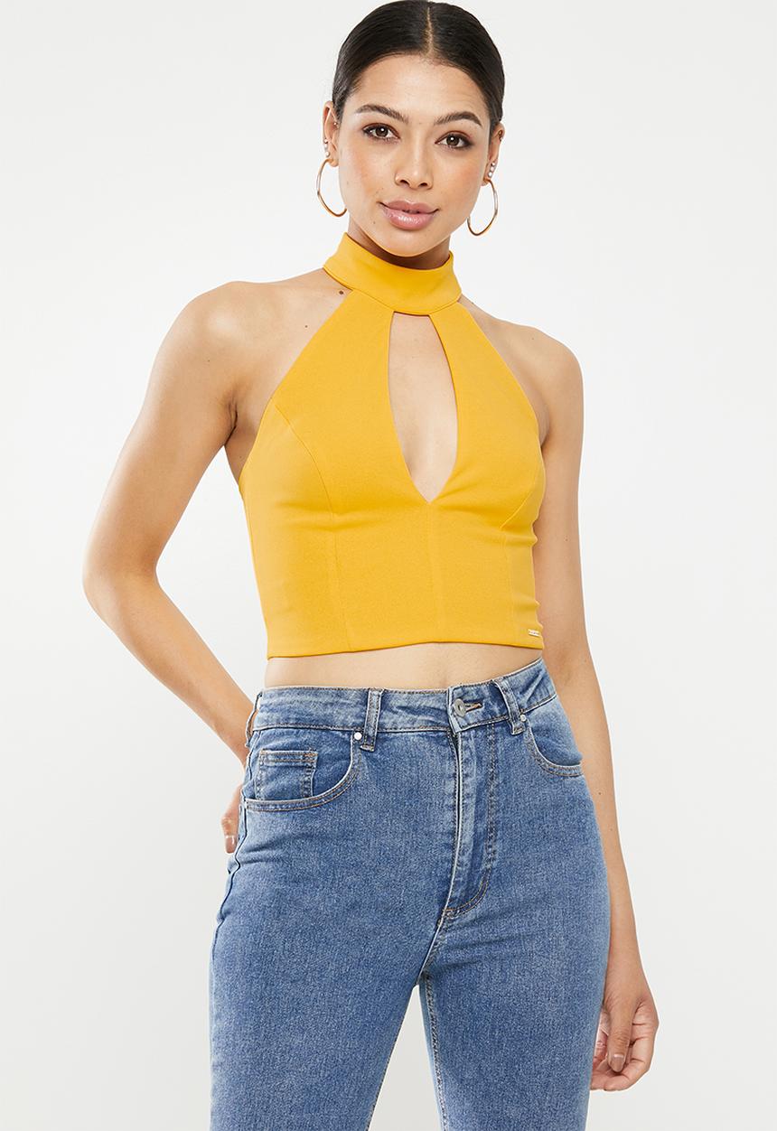 SISSY BOY - Love all crop top - yellow