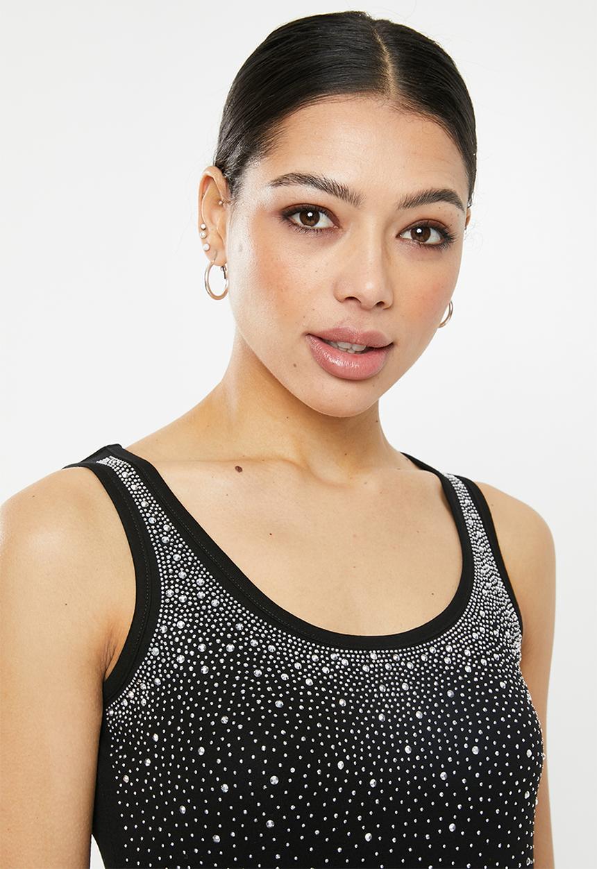 SISSY BOY - Riline: bling logo vest - black