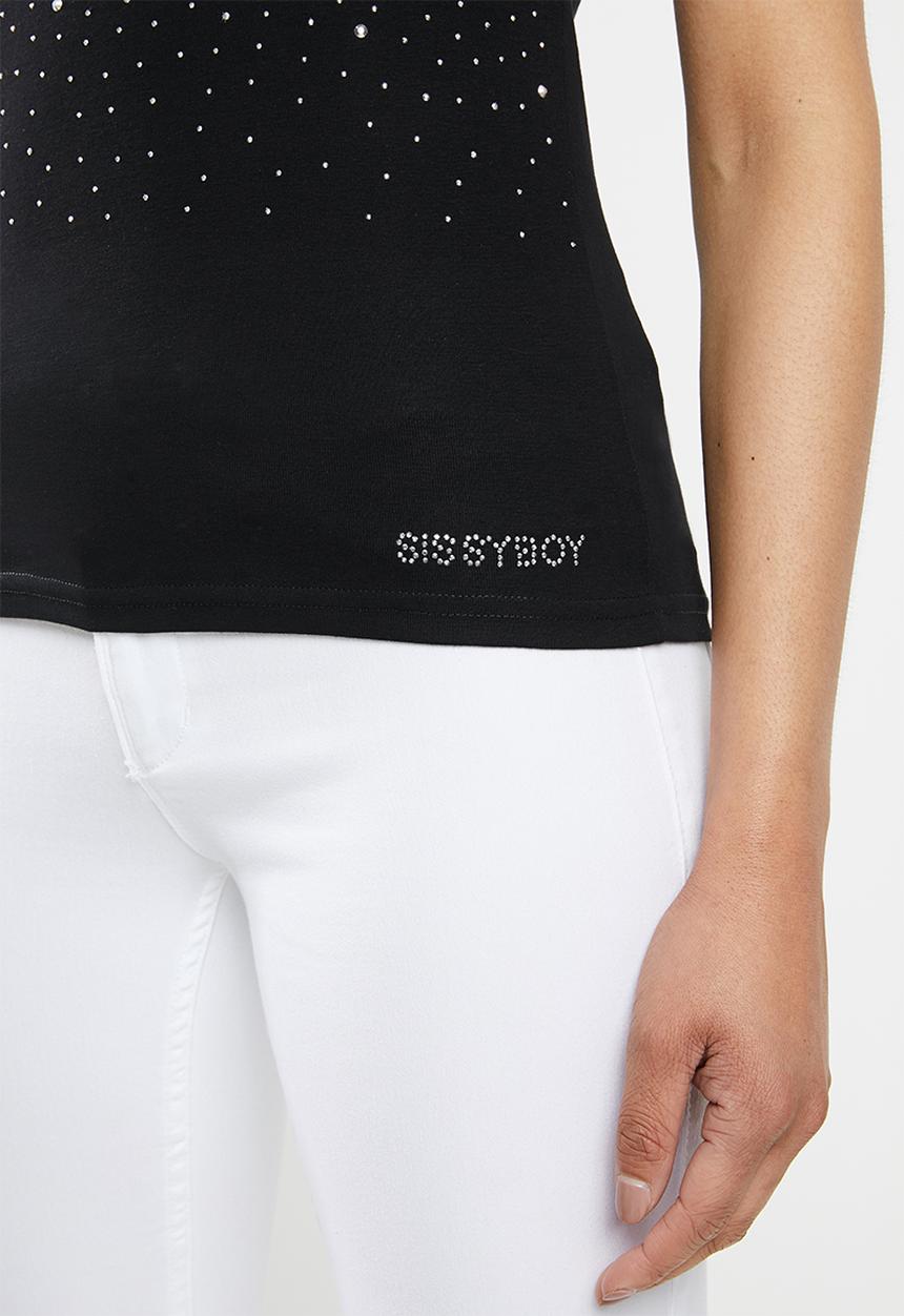SISSY BOY - Riline: bling logo vest - black